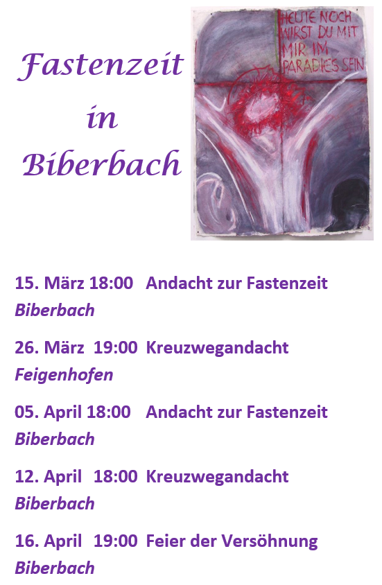 Fastenzeit in Biberbach