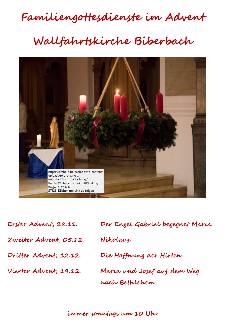Familiengottesdienste im Advent